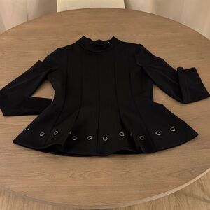 DKNY Black Blouse with Silver Grommets